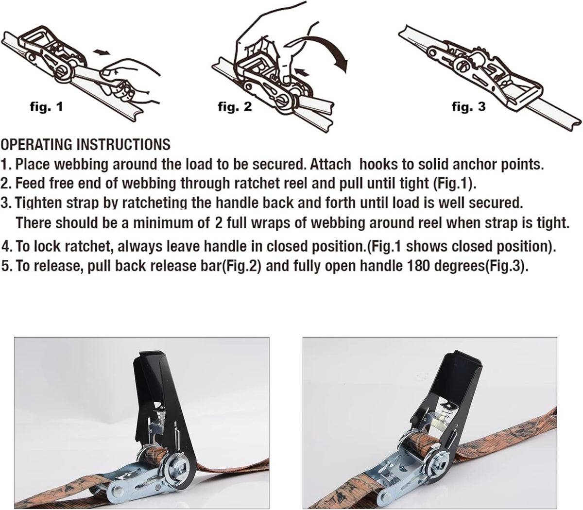 XSTRAP STANDARD Ratchet Tie Down Straps - 8PK - 1'' x 10 ft - 900 LB Break Strength Cargo Straps for Moving Appliances, Lawn Equipment, Motorcycle (Camouflage2)