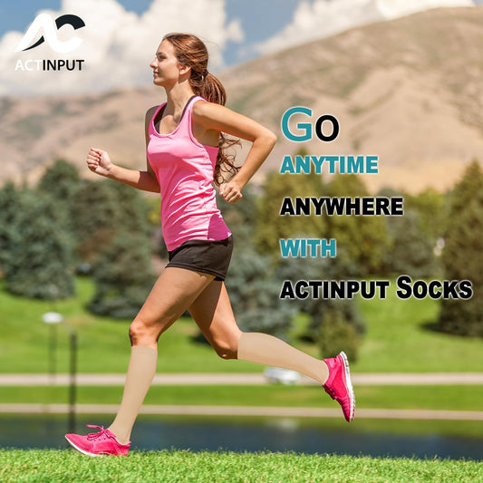 ACTINPUT 8 Pairs Compression Socks for Women & Men,Support Compression Stockings for Medical Running Athletic