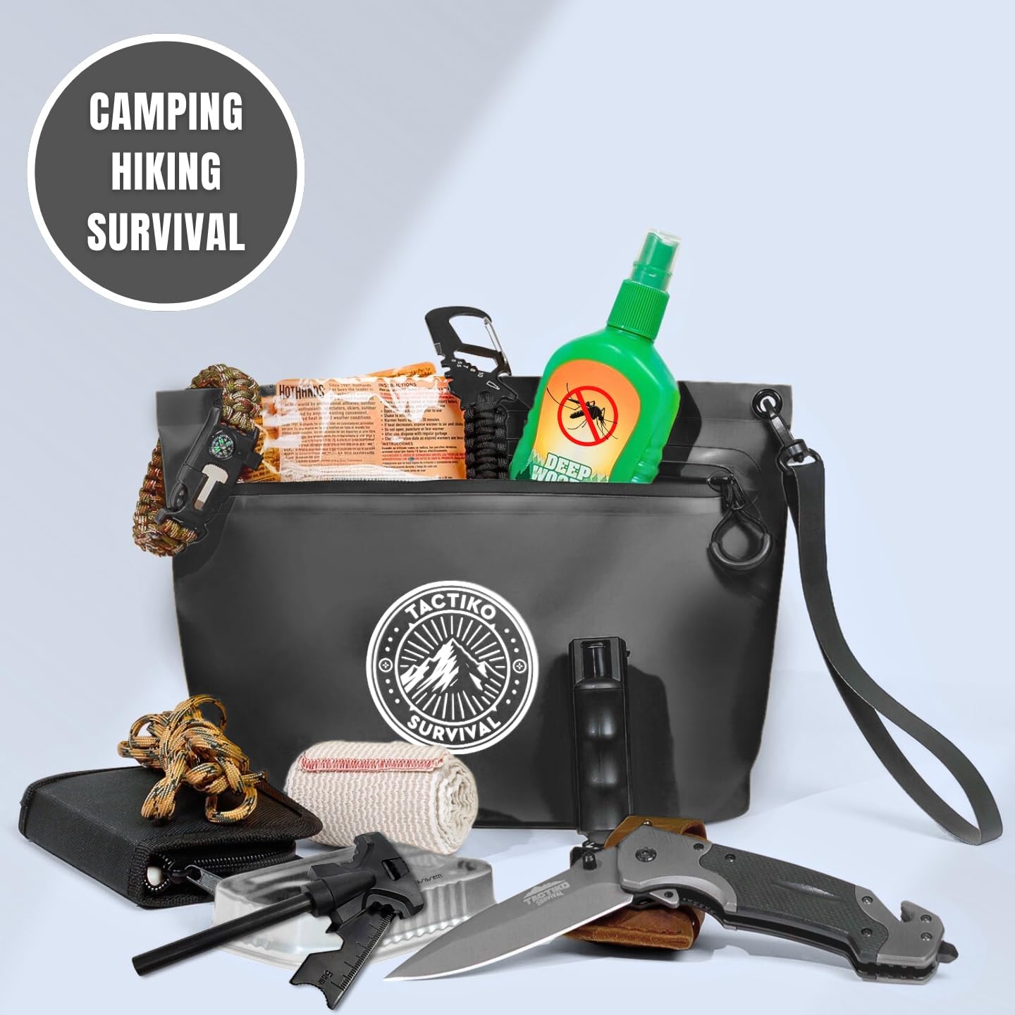 3-Pack Tactiko Heavy-Duty Splash Water Resistant Zipper Pouches - 3 L Hold-All Organizers for Dry Bags, Travel Bags (3, Red/Blue/Black)