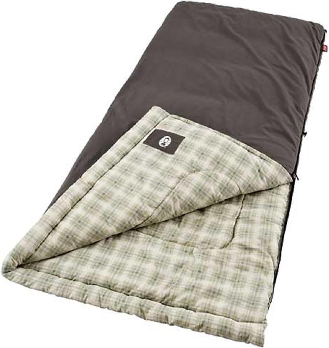 Coleman Heritage Big & Tall 10°F Flannel Sleeping Bag, XL Sleeping Bag Fits Adults up to 6ft 7in Tall, Machine Washable, Great for Camping, Hunting, Guests, & More