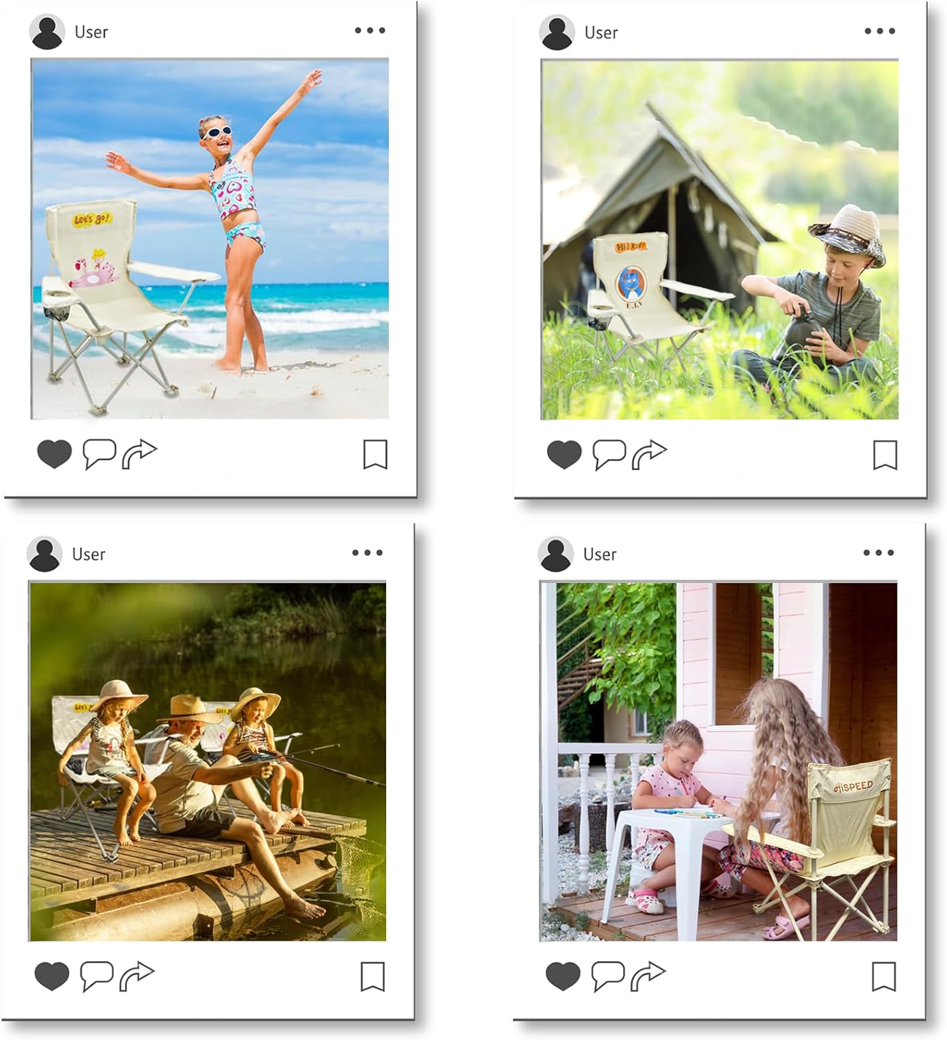 Kids Beach Folding Camping Chair - Kids Camping Chair with Outdoor Umbrella - Lightweight and Sturdy - for Beach Outdoor Camping Picnic (Blue)