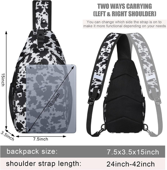 Crossbody Bags for Women Men Trendy Sling Bag Bakpack Casual Chest Bag with Convertible Shoulder Strap