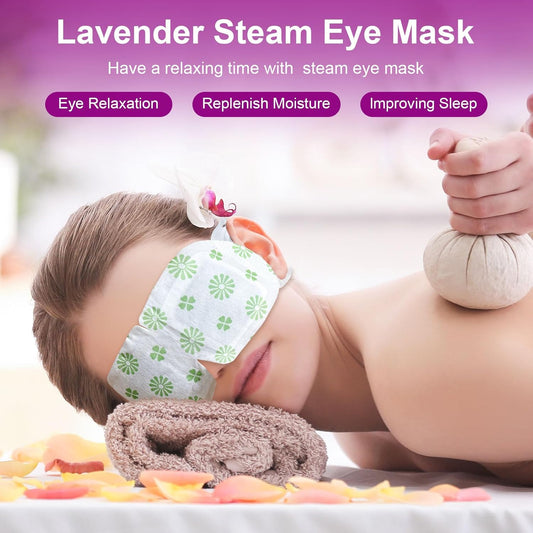 10 Packs Steam Eye Mask,Mnswand Lavender Steam Eye Masks Disposable, Self-Heating Relief Heated Eye Mask for Fatigue, Perfect for Home, Sleep, Spa & Travel 