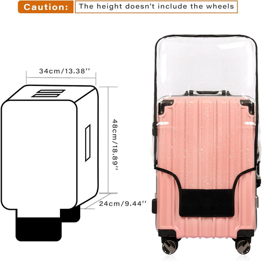 3PCS Clear PVC Suitcase Cover Protectors Transparent Luggage Covers Waterproof Wheeled Suitcase Dust Cover Dustproof Travel Luggage Sleeve Protector 20"+24" 28" (3PCS Upgraded)