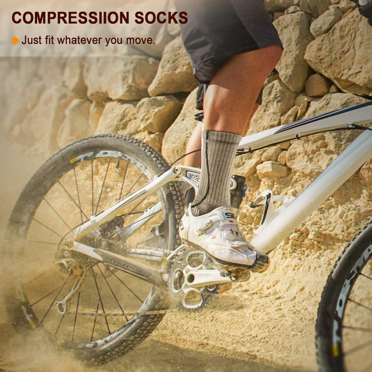 BULLIANT Compression Socks for Men 6Pairs, Athletic Crew Socks Cushioned For Men Sports Running-Arch Support