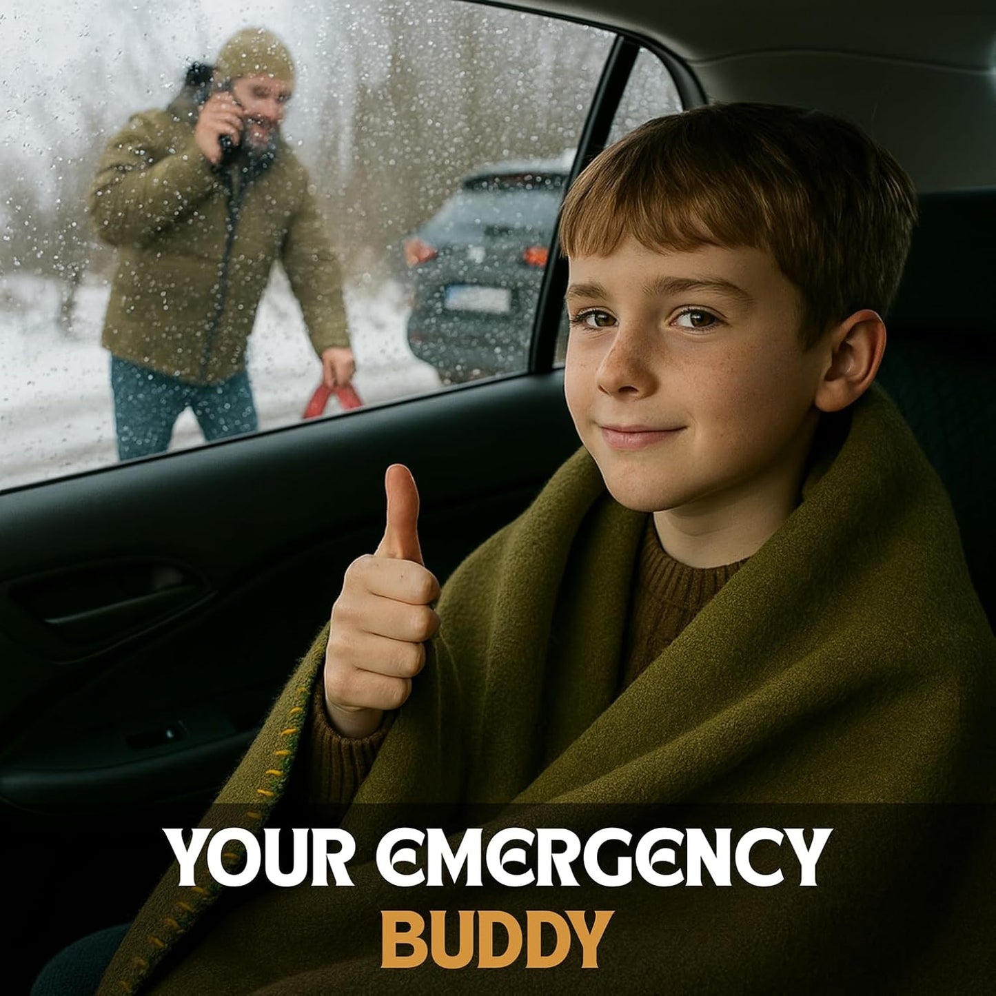 Wool Camping Blanket – 70% Wool Heavy-Duty Military Style Throw, Warm & Washable, Fire Retardant Cover for Emergency, Survival & Outdoor Use – Perfect for Camping, Car, Home & Hiking, Olive 66x90