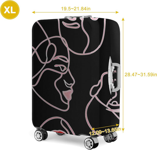 30 Inch PVC Luggage Protector Covers for TSA Approved Clear Suitcase Cover Protector Transparent Luggage Protective Cover Set (Figure, Suitable for 30"-31")