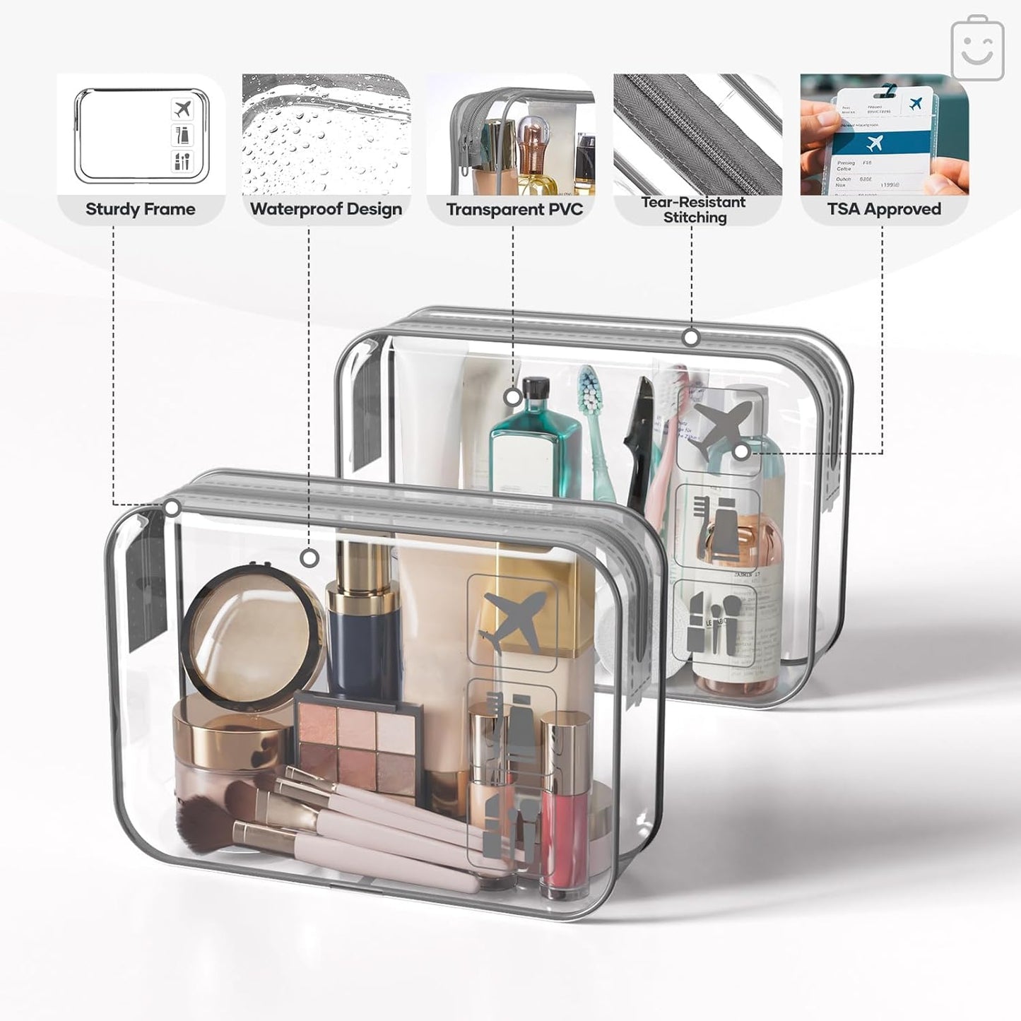 Veken 11 Set Compression Packing Cubes for Travel Essentials,Compressible Expandable Large Luggage Suitcase Organizer Bags for Clothing,Durable Space Saver Storage Bags with Toiletry Bags(Gray)