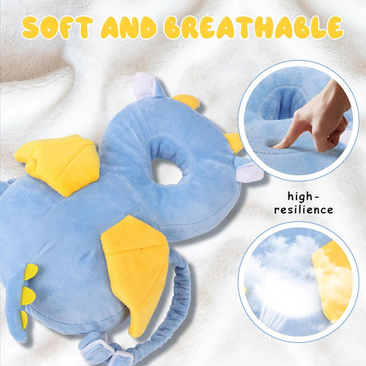 Baby Head Protection Backpack - Soft & Comfortable, Cute Cartoon Design, Flying Dragon