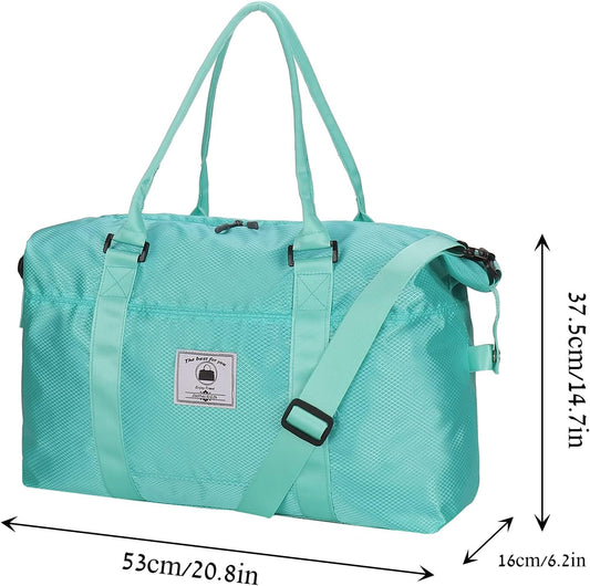 Travel Duffle Bag, Waterproof Sport Tote Gym Bag for Women Men, Overnight Weekender Carry On Bag with Wet Pocket