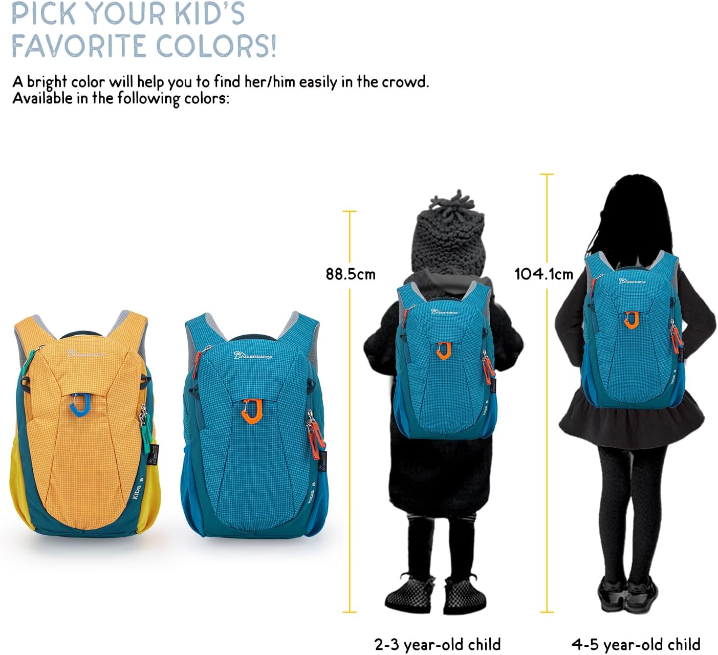 MOUNTAINTOP 8L Kids Backpack,Toddler Backpack Travel Daypack with Chest Strap,Small Backpack for Preschool and Kindergarten