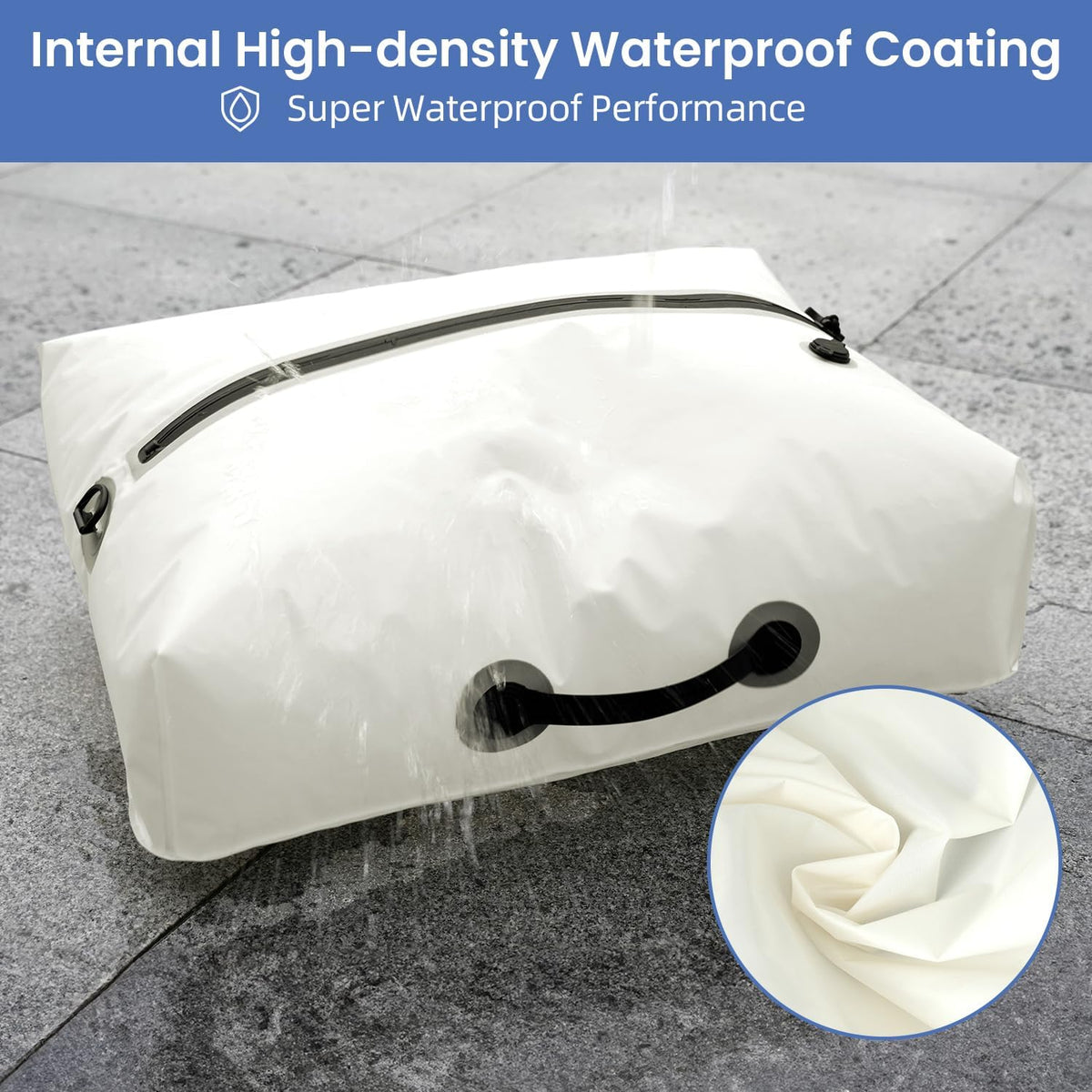 BAGAIL TPU Vacuum Bag for Travel, Reusable Compression Bag with IPX8 Waterproof Zipper, Save Space for Suitcase, Backpack and Carry on (White, ExtraLarge, No Pump)