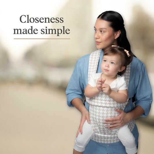 Cub & Co Ergonomic Baby Carrier Newborn to Toddler – 4-in-1 Adjustable with Head & Lumbar Support, Breathable Fabric, Padded Waistband & Travel-Ready Design (Houndstooth)