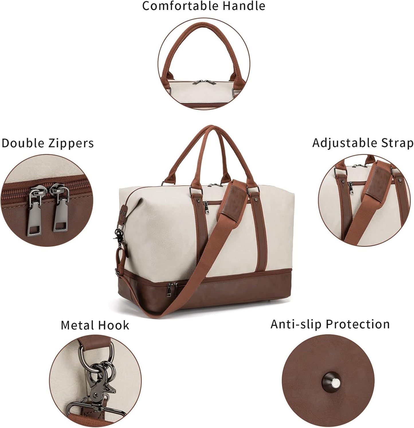 Weekender Overnight Bag Carry On Bag Travel Bag with Shoe Pouch