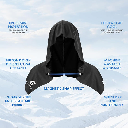 4 Pack Cooling Hoodie Towels for Neck and Face, UPF 50 Sun Protection & Instant Cooling, Ice Towels for Hot Weather, Soft Breathable Towel for Sport, Work Out, Gym, Camping & More Activities