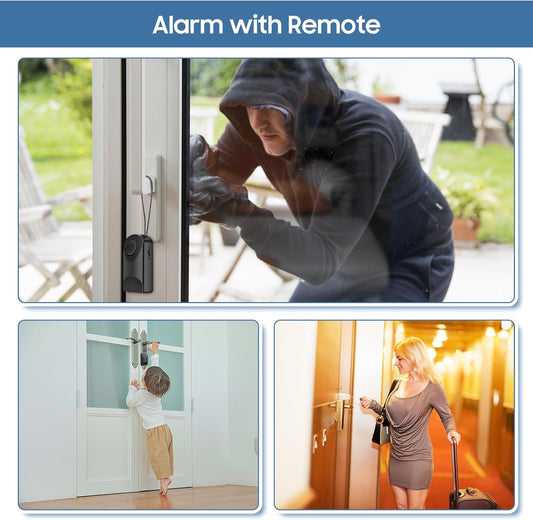 120db Touch Sensor, Door Handle Alarm, Anti Theft Vibration Triggered Portable Door Security Alarm for Doors for Kids, Toddler, Elderly, Hotel, Travel, Bedroom, Ghost