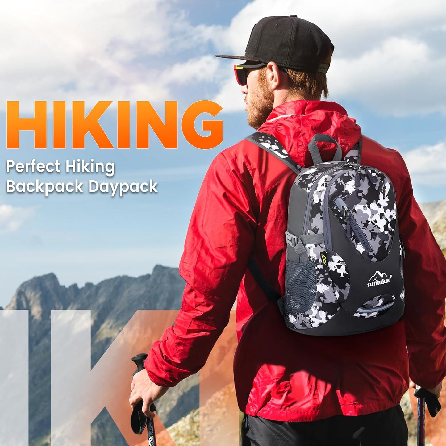 sunhiker Small Cycling Hiking Backpack Water Resistant Travel Backpack Lightweight Daypack M0714 (20-25L)