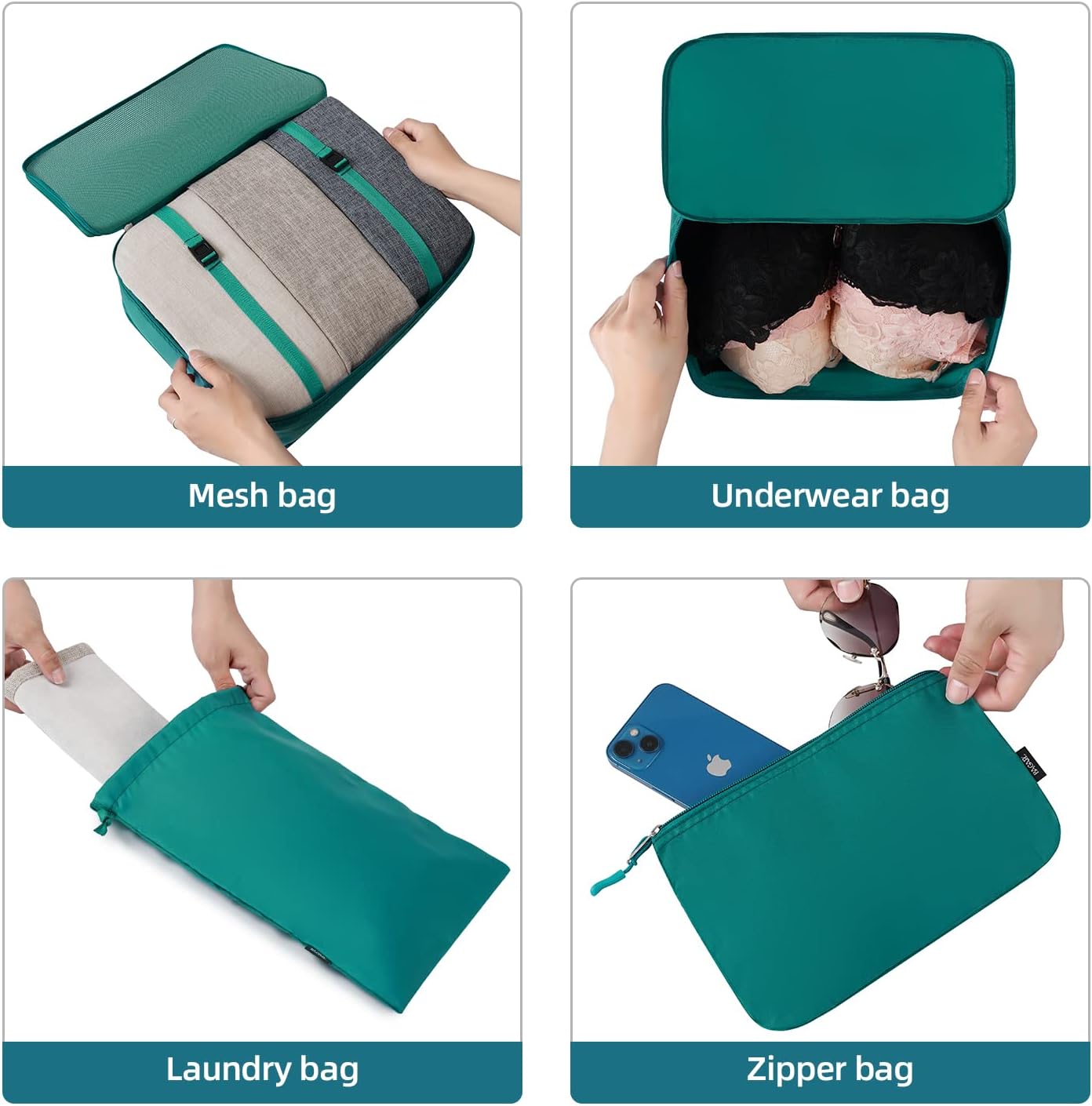 BAGAIL 6 Set/8 Set/10 Set Packing Cubes Various Sizes Packing Organizer for Travel Accessories Luggage Carry On Suitcase