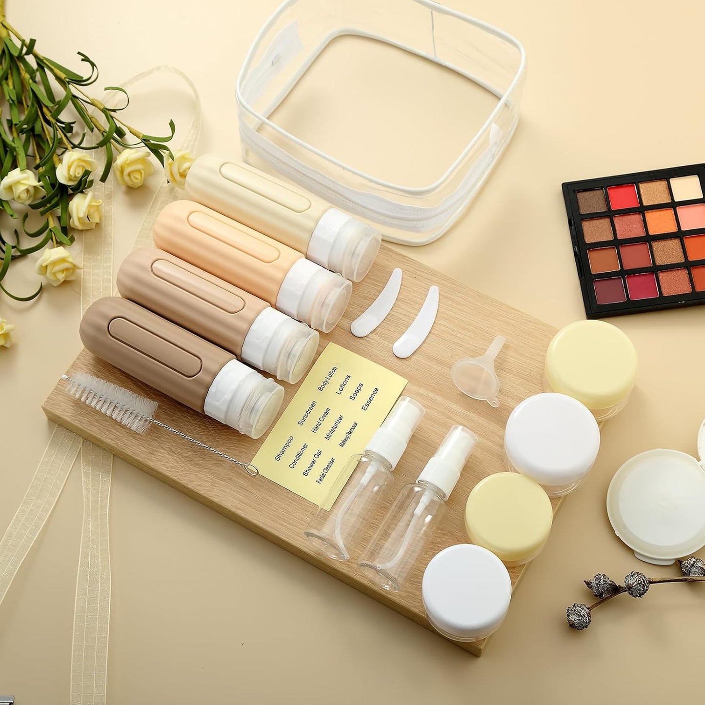 16 Pack Travel Bottles Set for Toiletries, Leakproof Travel Containers for Toiletries TSA Approved Silicone Travel Accessories Squeezable Refillable 3oz for Shampoo Conditioner Lotion