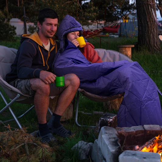 Outdoor Waterproof Blanket, Foldable Fleece Stadium Blanket for Outdoor Sports Event, Camping, Concerts, Car, Pet, Picnics - Windproof, Wearable, Machine Washable 80" x 58"