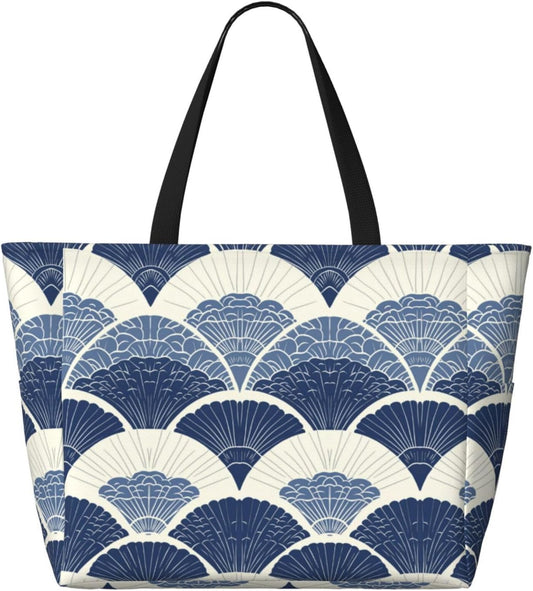 Beach Bag for Women Beach Tote Bag Waterproof Sandproof Large Bags with Zipper Big Capacity for Vacation Travel