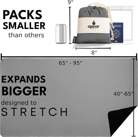 16-in-1 Compact Travel Blanket with Bag – Reversible, Ultra Soft Bamboo Airplane Blanket with Hidden Pocket - Lightweight & Packable for Flights, Camping, Picnic, Travel Essentials