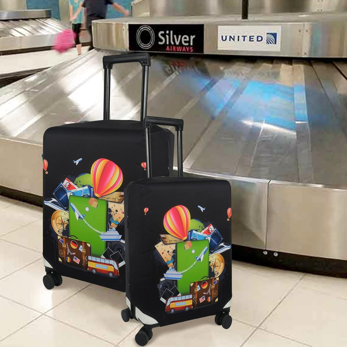 Explore Land Luggage Cover Suitcase Protector Fits 18-22 Inch Case (Travel, S)