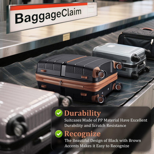 4-Piece Hardshell Luggage Set with TSA Locks, Expandable Suitcases and Silent Spinner Wheels - Vibrant Colors for Easy Identification (14/20/24/28 Inch) - Family Travel Suitcase Sets