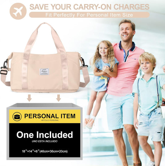 Travel Duffel Bag, Sports Tote Gym Bag, Shoulder Weekender Overnight Bag for Women