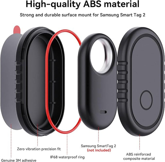 4 Pack for Samsung Smart Tag 2 Adhesive Mount, ABS Waterproof Case - Image 2