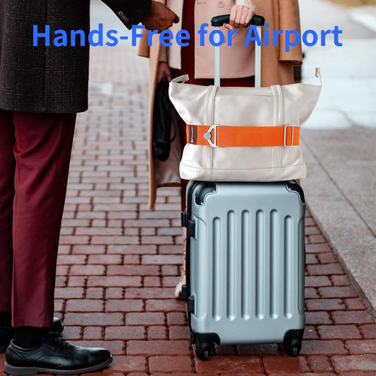 Luggage Straps for Suitcases Add a Bag Luggage Strap,2-in-1 Travel Belt for Luggage Straps Travel Belt Over Handle for Carry On Bag Adjustable Suitcase Belts Airport Travel Accessories Orange