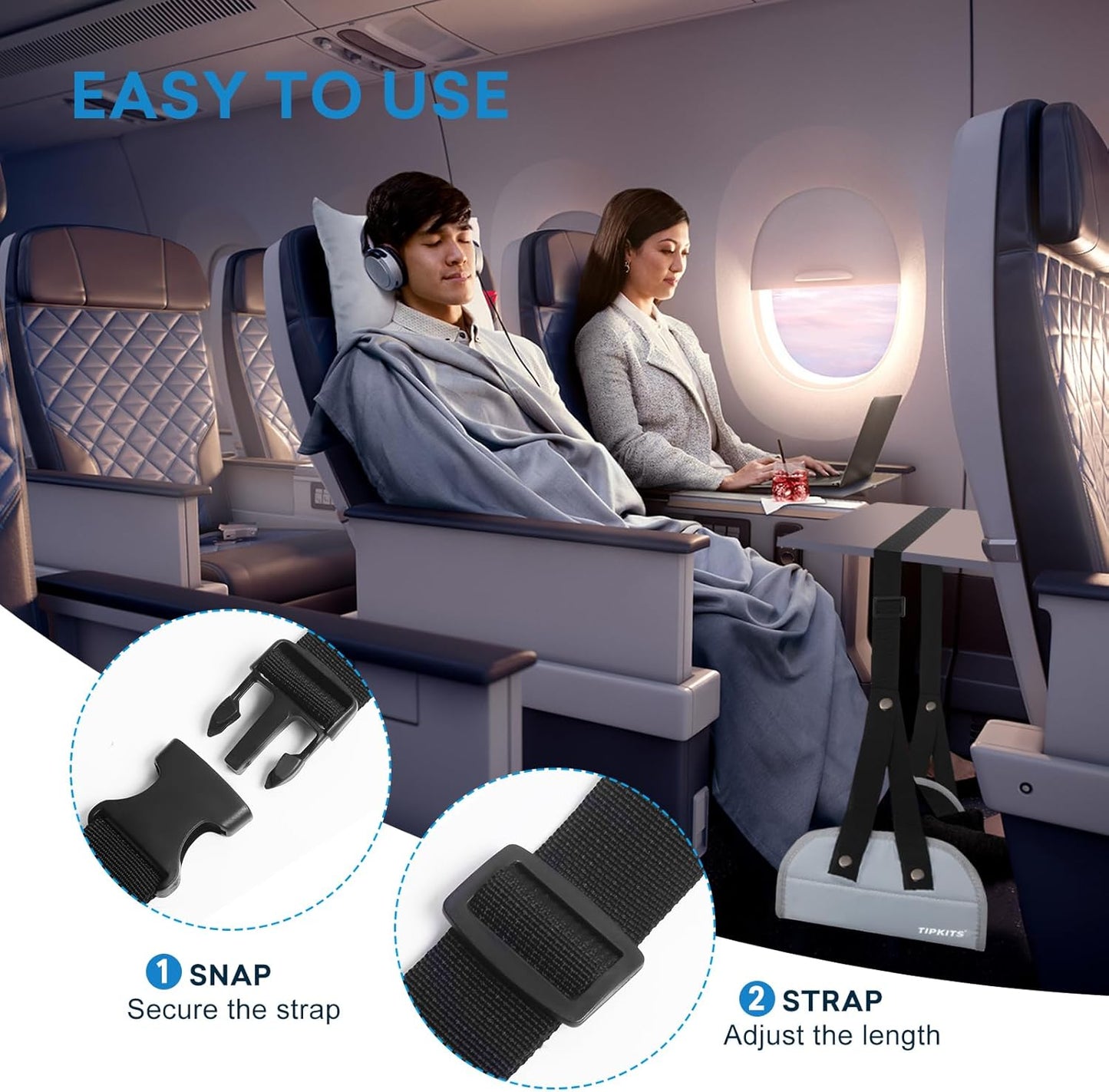 Airplane Footrest with Comfortable No Clashing Base, Portable Travel Foot Rest Made with Premium Memory Foam, Airplane Travel Accessories to Reduce Swelling and Soreness, Gifts for Travelers