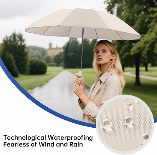 Portable Travel Umbrella, compact, durable, and windproof, reverse folding umbrella with safety reflective ring design, suitable for car and outdoor travel