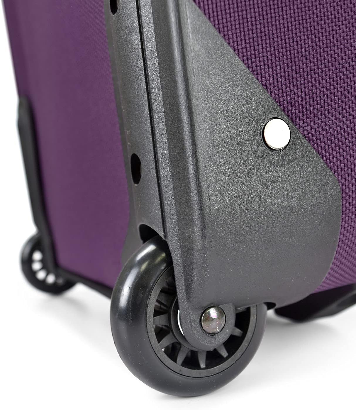 U.S. Traveler Lightweight Rolling 20" Carry On Luggage Softside Suitcase, Purple, 2 Wheel Single
