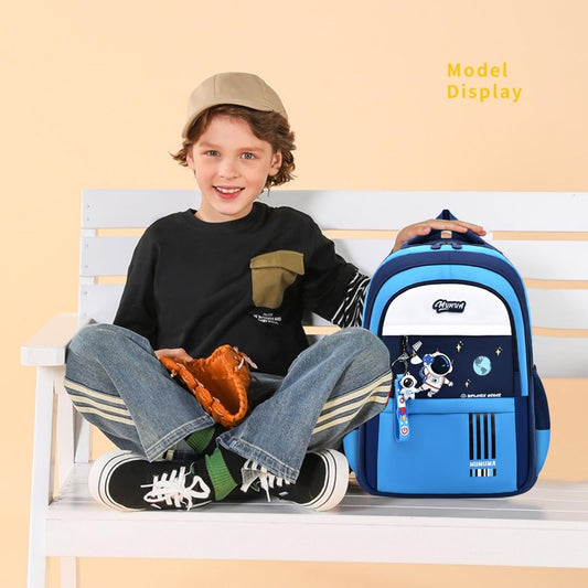 MITOWERMI Astronaut-space Backpack for Boys-Girls Elementary Middle School Backpack Book Bags for Boys Kids Lightweight Back Pack Blue
