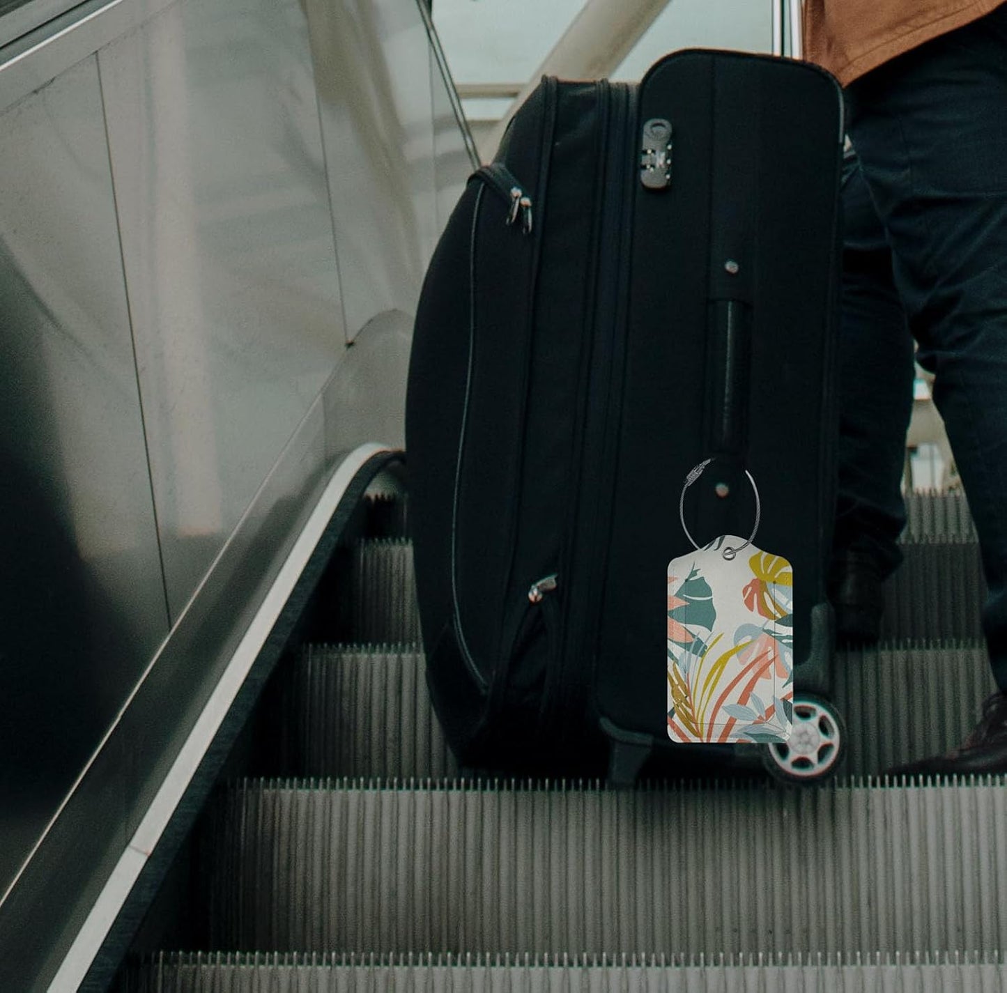 2 Pcs Boho Foliage Botanical Luggage Tag for Suitcases, Cruise Ship Essential Travel Gift for Men Women Couples, Honeymoon Anniversary Travel Boho Decor Bag, Funny Christmas Birthday Gifts