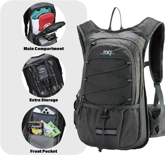 15L Insulated Hydration Backpack Pack with 2L Water Bladder Lightweight Hiking Backpack Bag for Women Men Daypack for Hiking Running Festival Camping Biking