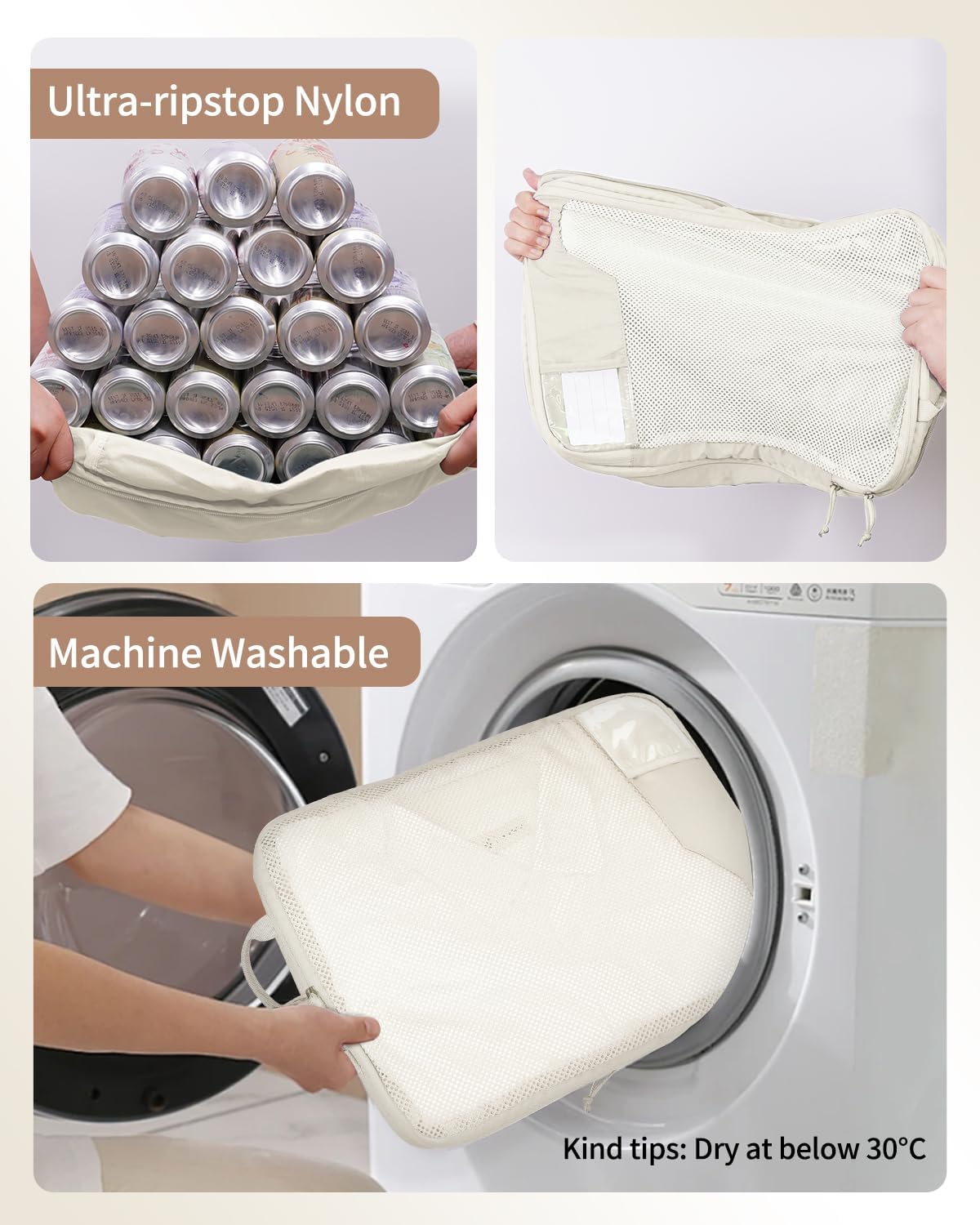 ECOHUB 4 Set /6 Set Packing Cubes for Travel Durable Suitcase Organizer Bags Set with Personalized Tag Various Sizes Travel Essentials Traveling Accessories for Luggage Machine Washable