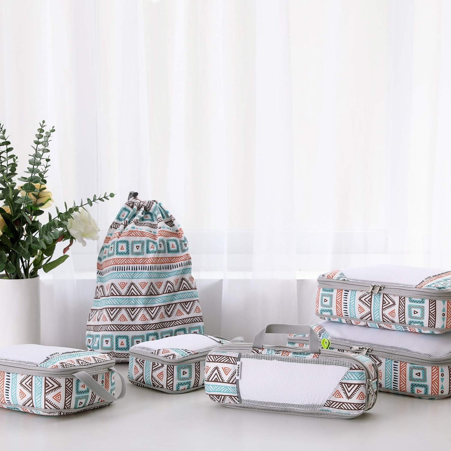 Compression Packing Cubes, Gonex Extensible Storage Mesh Bags Organizers