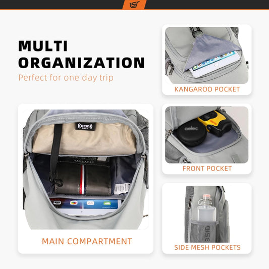 SKYSPER Sling Bag RFID Crossbody Sling Backpack Cross Body Shoulder Bag Travel Hiking Daypack for Women Men