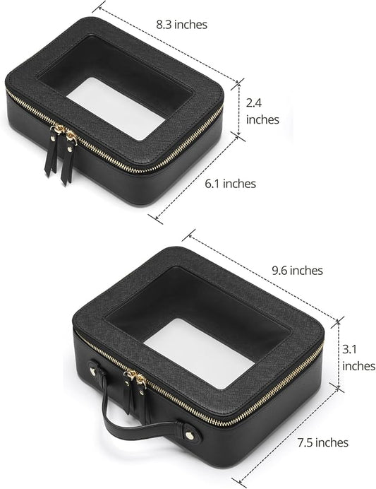 Popvibe Clear Makeup Bag Travel Cosmetic Case Transparent Toiletry Bag - Image 2