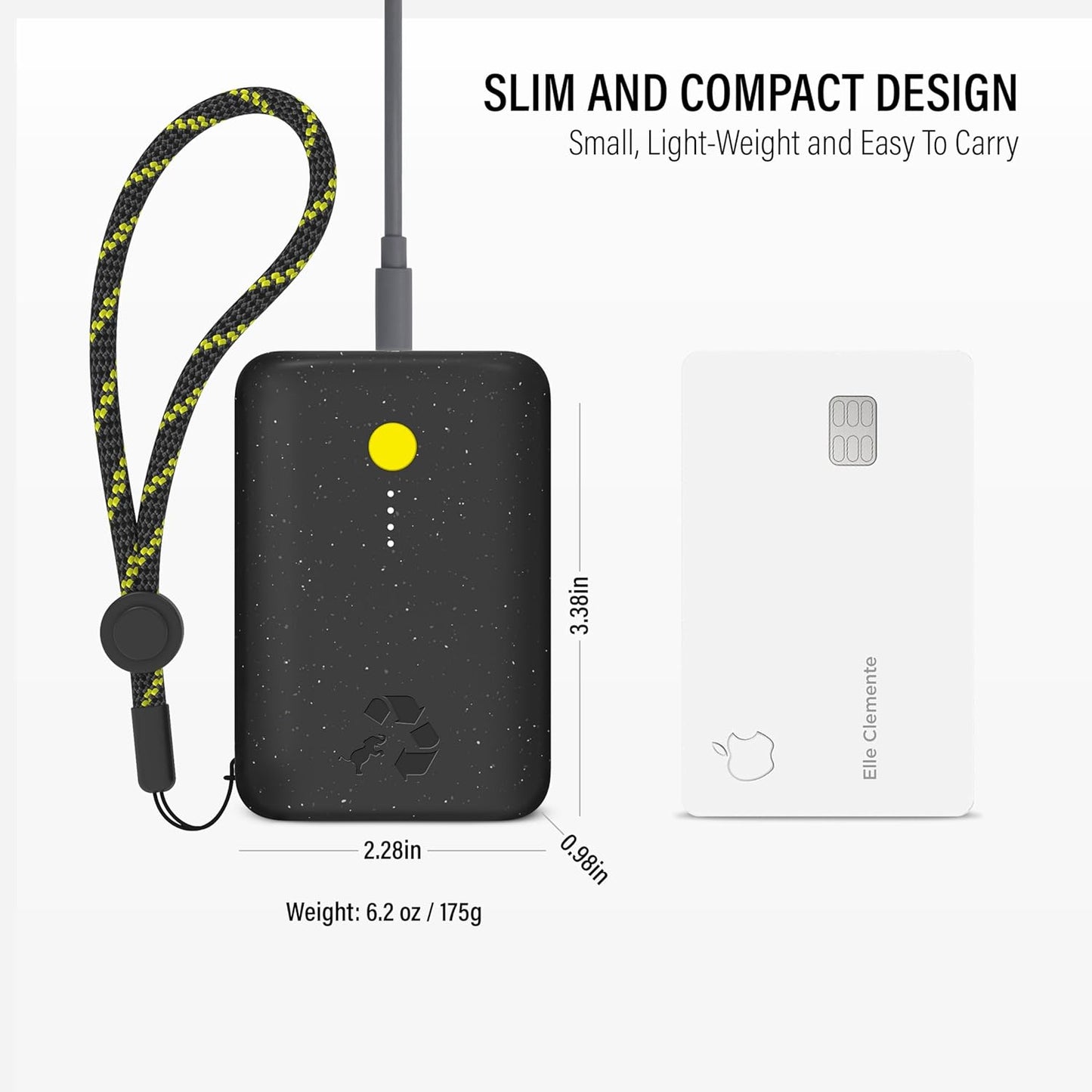Nimble Champ Portable Charger, 10,000mAh Power Bank Fast Charging, 20W Dual USB-C Battery Pack with Cable, Travel Essential Power Bank for iPhone Laptops Galaxy Tablet Pixel iPad Macbook Kindle Airpod