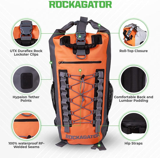 Rockagator Waterproof Backpack - 40 Liter HYDRIC Series Water Proof Floating Dry Bag River Pack