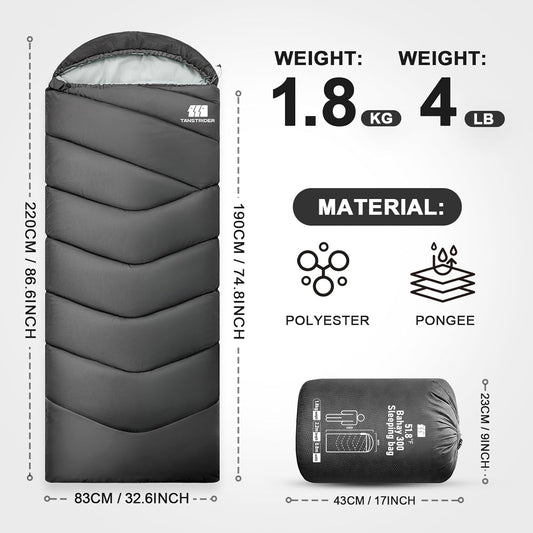 Sleeping Bags for Adults Cold Weather,Portable, Waterproof,Lightweight Camping Sleeping Bag for Tall Girls Boys with Compression Sack for Warm Camping, Hiking, Outdoor & Indoor