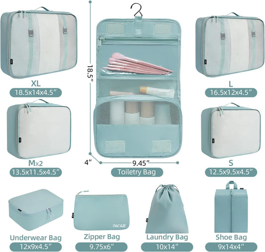 BAGAIL 6 Set/8 Set/10 Set Packing Cubes Various Sizes Packing Organizer for Travel Accessories Luggage Carry On Suitcase