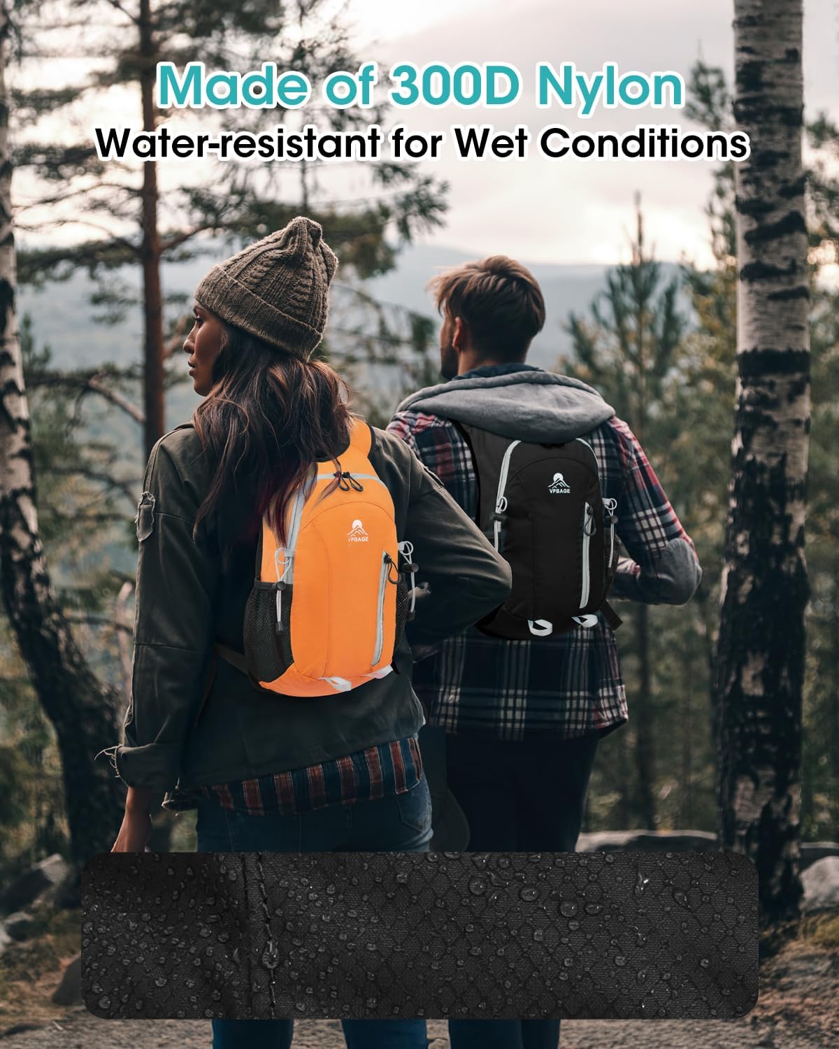 Small Hiking Backpack with Front Phone Holder, Packable Back pack with Chest and Waist Strap, Lightweight Daypack for Women Men