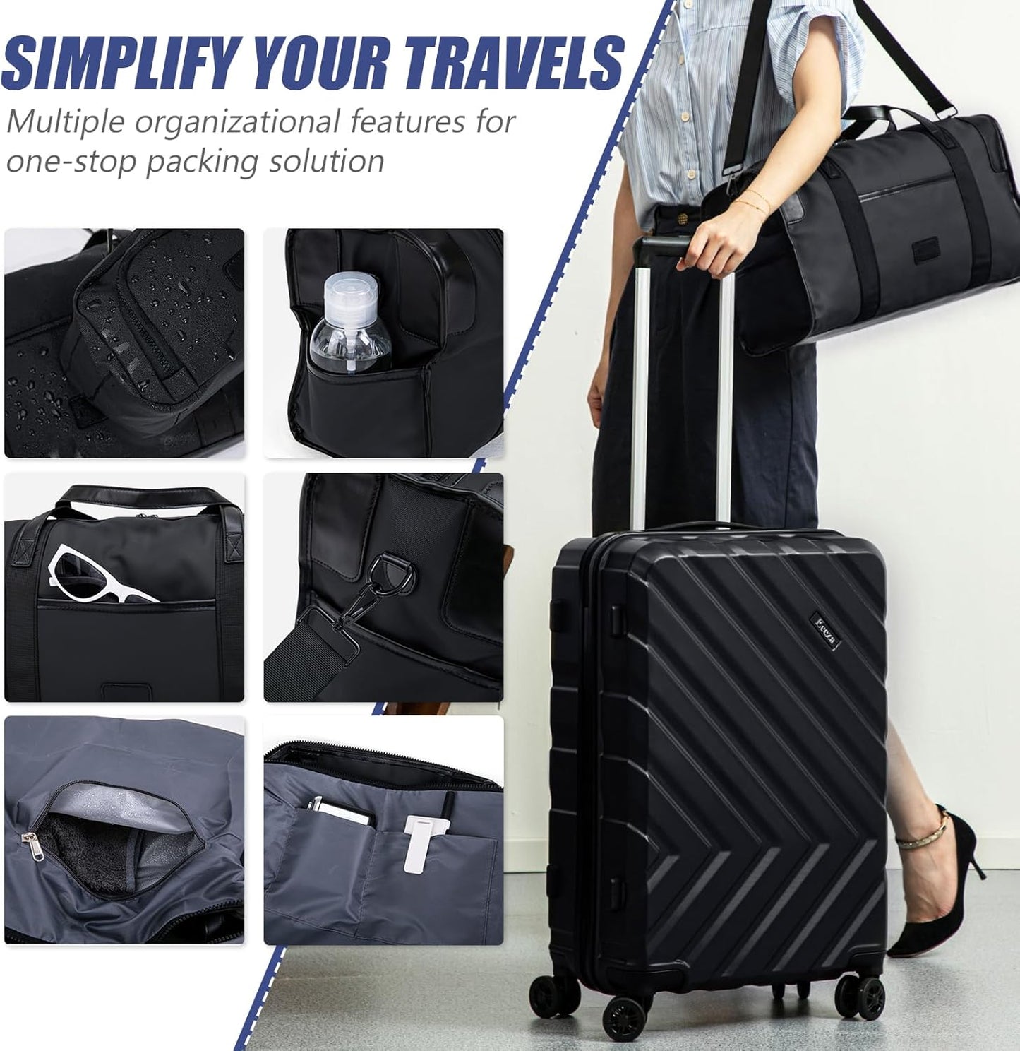 Luggage Sets 3 Piece,Suitcases with Wheels,Carry On Luggage Set 22x14x9 Airline Approved,Hardshell Luggage Sets With TSA Lock,20 Inch Carry On Suitcase