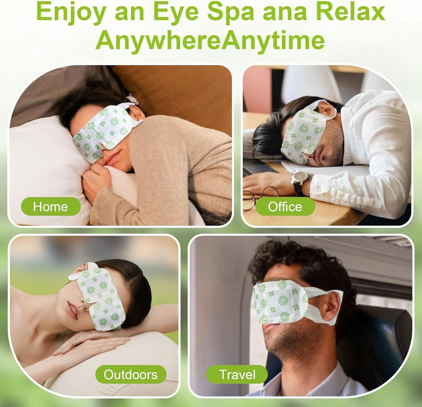 20 Packs Steam Eye Mask, Wormwood Steam Eye Masks Disposable, Self-Heating Relief Heated Eye Mask for Fatigue, Perfect for Home, Sleep, Spa & Travel