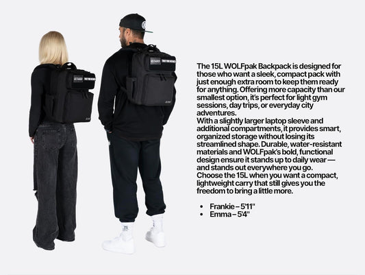 WOLFpak 15L Backpack - Elite Red - Slim Everyday Carry Backpack for Men & Women, Water-Resistant Minimalist Daypack for Laptop & Travel