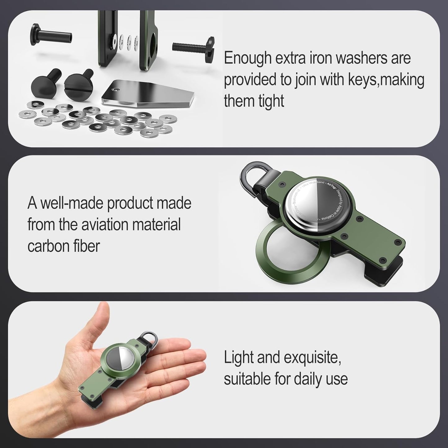 Key Organizer for Men/Women Compact Key Holder Minimalist Key Case Metal Key Chain Key Holder for Keychain Secures 2-6 Keys